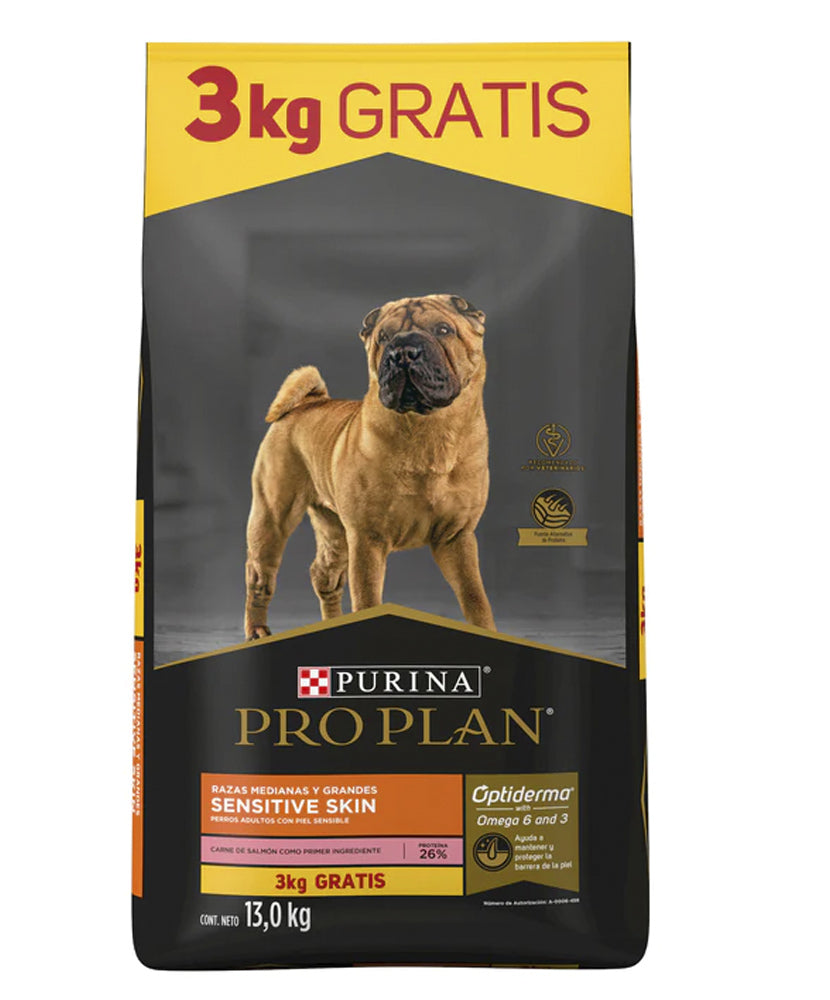 PROPLAN ADULTO SENSITIVE SKIN MB Y LB BONUS BAG 10 + 3 KGS